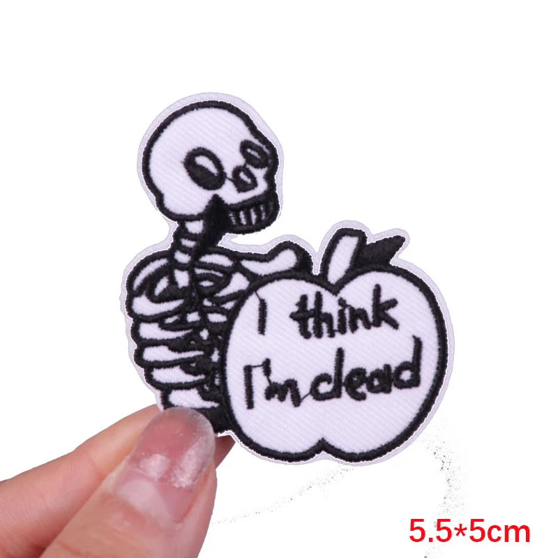 Punk Ghost Patch Finger Schädel Stickerei Patches Für Kleidung Thermoadhesive Patches Auf Kleidung Tier Katze Patch Für Kleidung – Detail 15