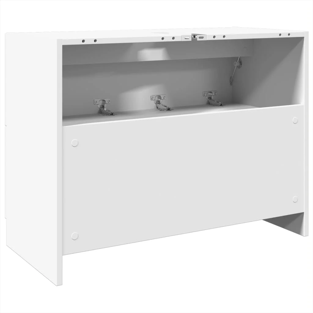 Weißer Waschbeckenunterschrank, 78 x 37 x 59 cm, Holzwerkstoff, modernes Design, stilvoller Badezimmerschrank, stabile Struktur, Möbelsets – Detail 7