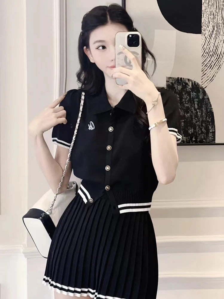 ●threetimes●Mew knit skirt★韓国の人気 ★日本未入荷 New Fashion Korean Mini Skirt Y2K Streetwear High Waist