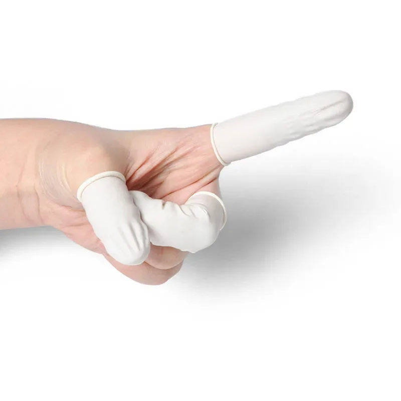 Disposable Fingertips Protector Gloves, Natural Rubber, Non - slip, Anti - static, Latex Finger Cots, Durable Tool, 100Pcs
