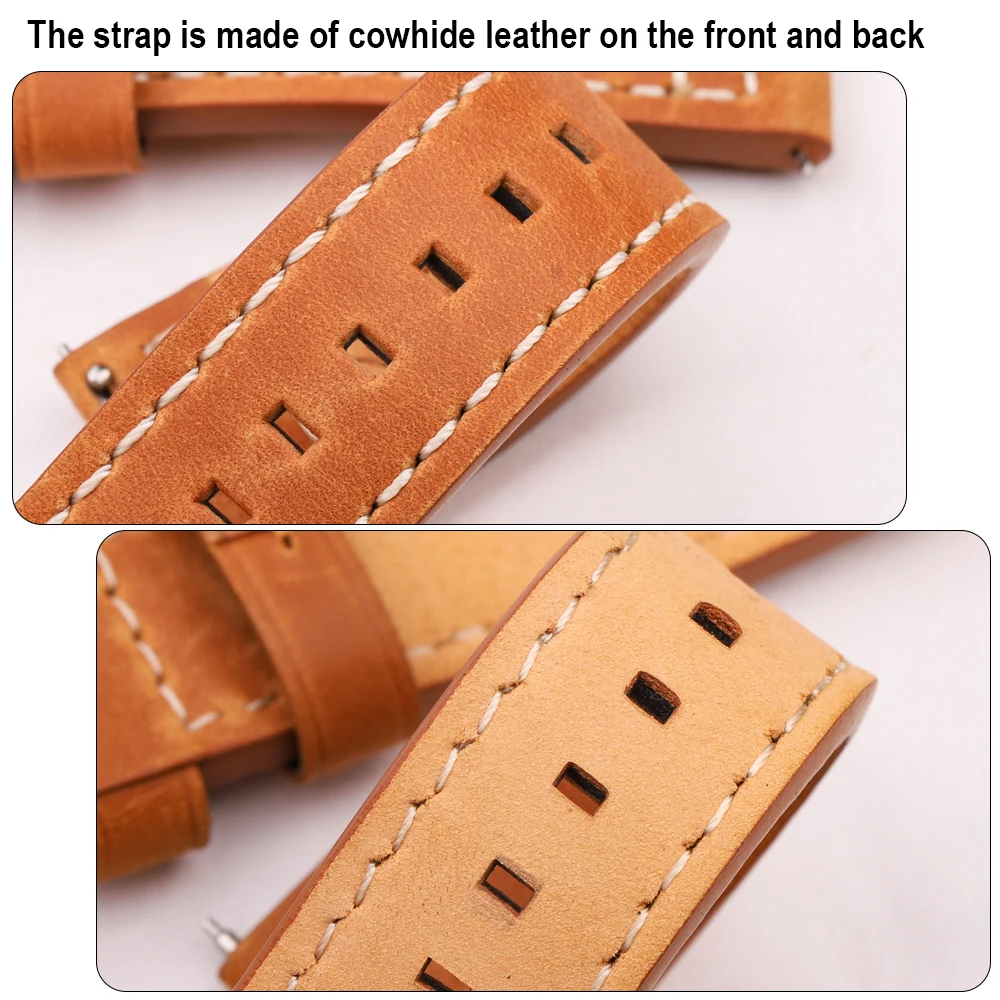 Genuine Leather Watchbands Soft Quick Release Cowhide Watch Strap Women Men 18mm 20mm 22mm 24mm Wrist Band Gift