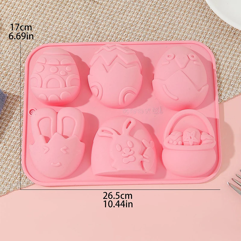 부활절 토끼 실리콘 몰드, 3D 계란 초콜릿 몰드, 젤리 푸딩, 귀여운 토끼 모양, 부활절 파티 케이크 장식 도구, 2024 신제품
