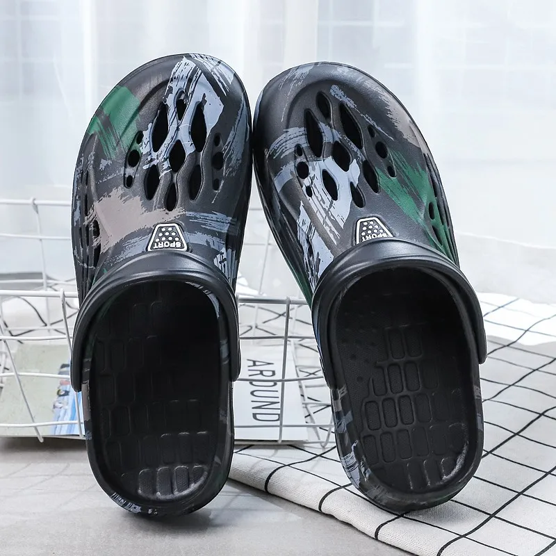 Big Size 38-49 Summer Men Sandals Light EVA Casual Shoes Hole Shoes Clogs Lovers Home Garden Outdoor Male Beach Flat Slippers 2