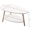 Storage and Display 2 Tier Sofa Table, Small Modern Furniture Living Room&Home Office-White, Café Tables 2