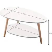 Storage and Display 2 Tier Sofa Table, Small Modern Furniture Living Room&Home Office-White, Café Tables 2