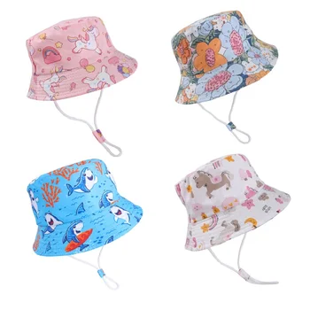 New Panama Summer Baby Sun Hat for Girls Boys Beach Sun Cap Cartoon Autumn Baby Fisherman's Cap Outdoor UV Bucket Hat for Kids 1