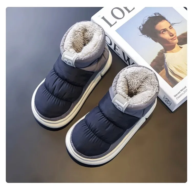 Schneestiefel Herrenschuhe Winter Neue Mode Plattform Indoor Plüsch Dicke Baumwollstiefel Wasserdicht Rutschfest Warme Baumwollschuhe – Detail 16