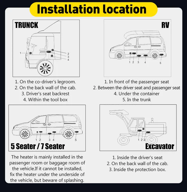 5kW 12V & 24V Diesel heizung Bluetooth App & Fernbedienung mit