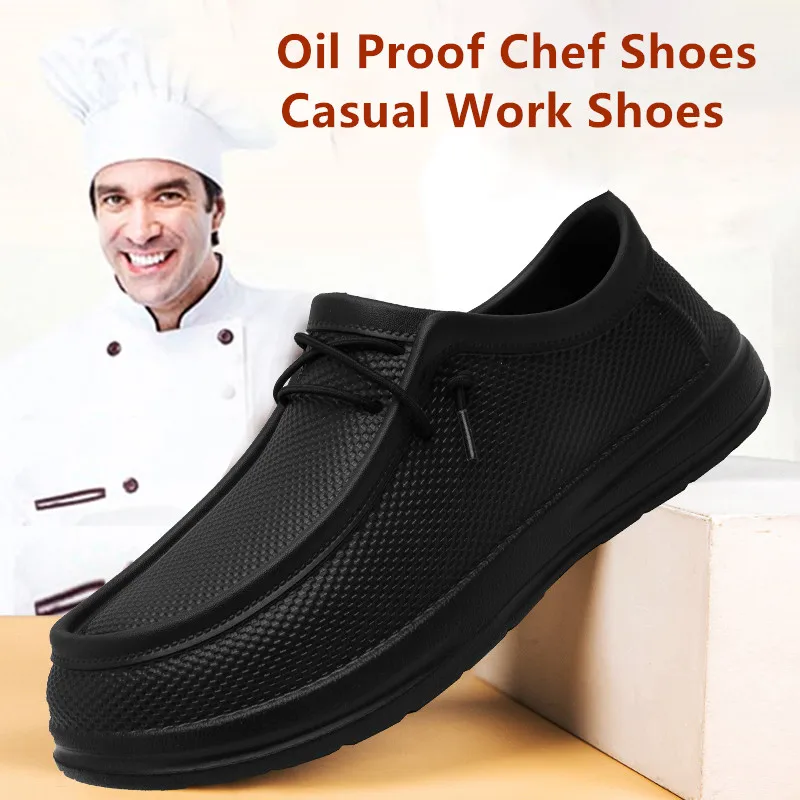 Men Casual Shoes Sport Shoes Kitchen Working Shoes Non-slip Waterproof Chef Shoes Fashion Men Outdoor Water Plus Size 40-47
