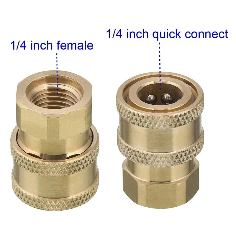 Hogedrukreiniger Adapter Messing Rubber Anti Corrosie G1/4in Naar M22 X 1.5mm Hogedrukreiniger Slang Draad Voor Vervanging(Inner G1/4 to inner M22 plug 14
