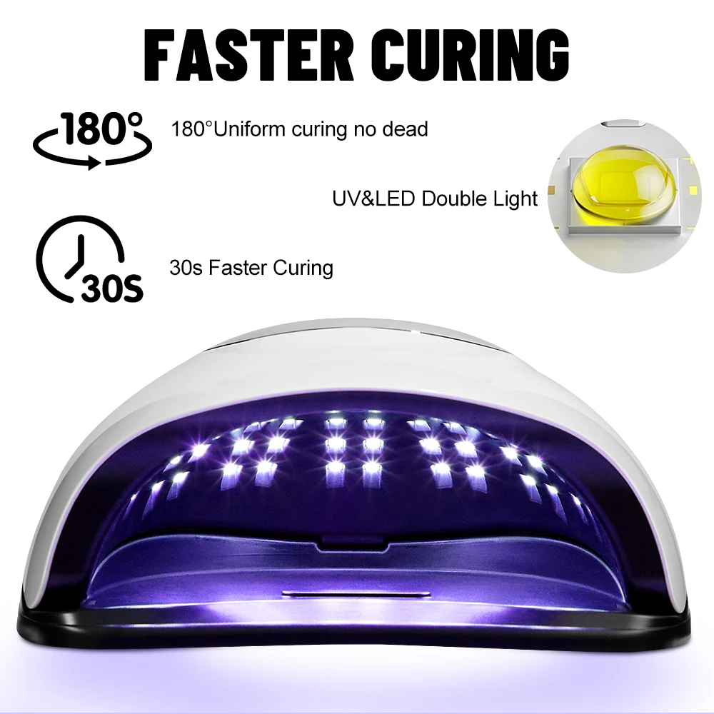 Nail Lamp 320W LED UV Light Dryer for Nails Gel Polish 72 LEDs 4 Timer Setting LCD Display Screen Auto Sensor Professional