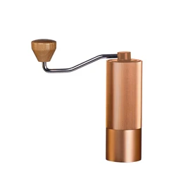 Premium Stainless Steel Manual Coffee Grinder - Burr Mill for Perfectly Ground Coffee (Golden)