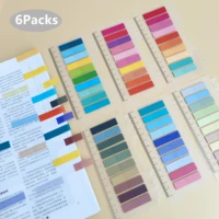 6Packs/Set Transparent Sticky Notes Self-Adhesive BookMarkers Annotation Reading Book Clear Tab Kawaii Cute Stationery 1