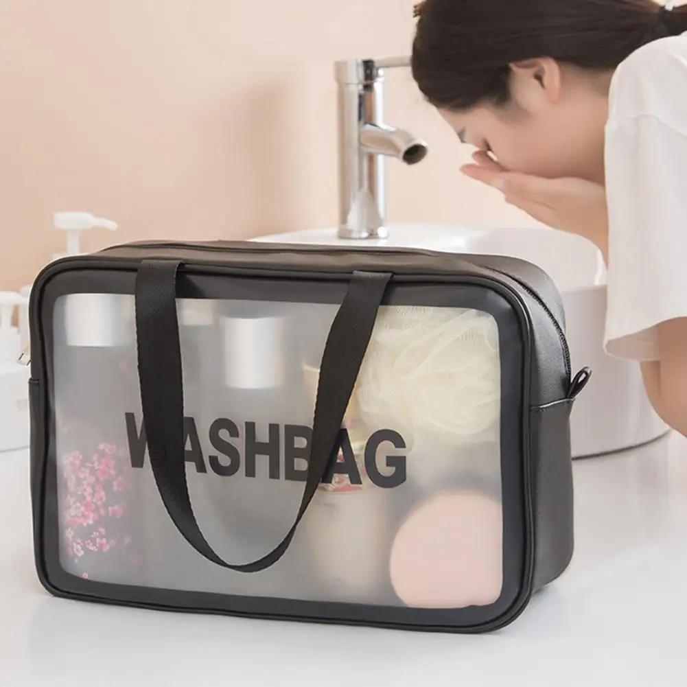 Transparent PVC Cosmetic Bag Storage Pouch PVC Waterproof Stain Resistant Makeup Cosmetic Bag For Travel Toiletry Wash Bag