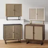 Kova Accent Sideboard Storage Cabinet in Light Wood and Rattan with Metal Frame, Adjustable Shelves and Cane Doors, for Hallway 3