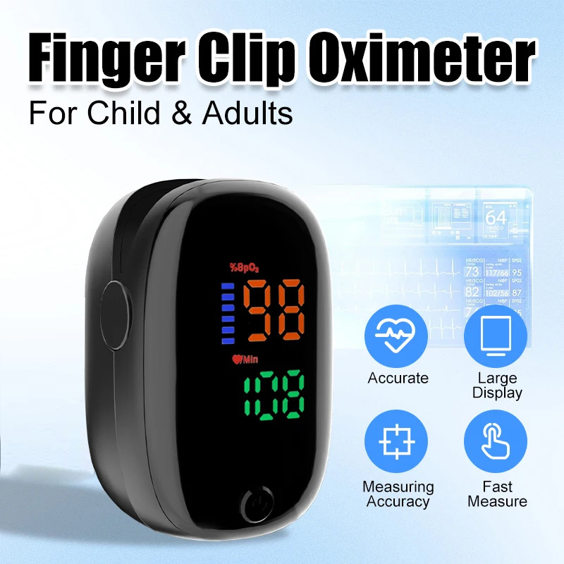  Mini Fingertip Pulse Oximeter LED Display Digital Finger Clip Oximeter PR SPO2 Blood Oxygen Saturation Meter Heart Rate Monitor 