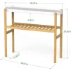 Bamboo Shelf Indoor, 2 Tier Window Tall Stand Table for Multiple Plants 5