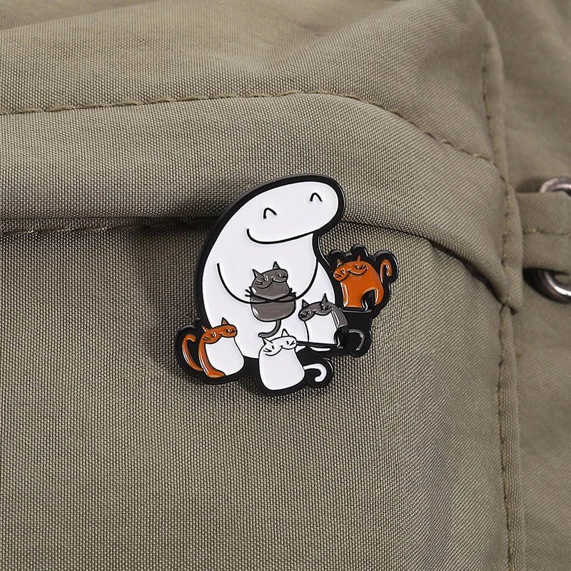 Lustige vereinfachte Figuren Flork Meme mit Bier Blume Emaille Pins süße Geste Liebe Broschen Revers Abzeichen Schmuck Geschenk für Freunde – Detail 14