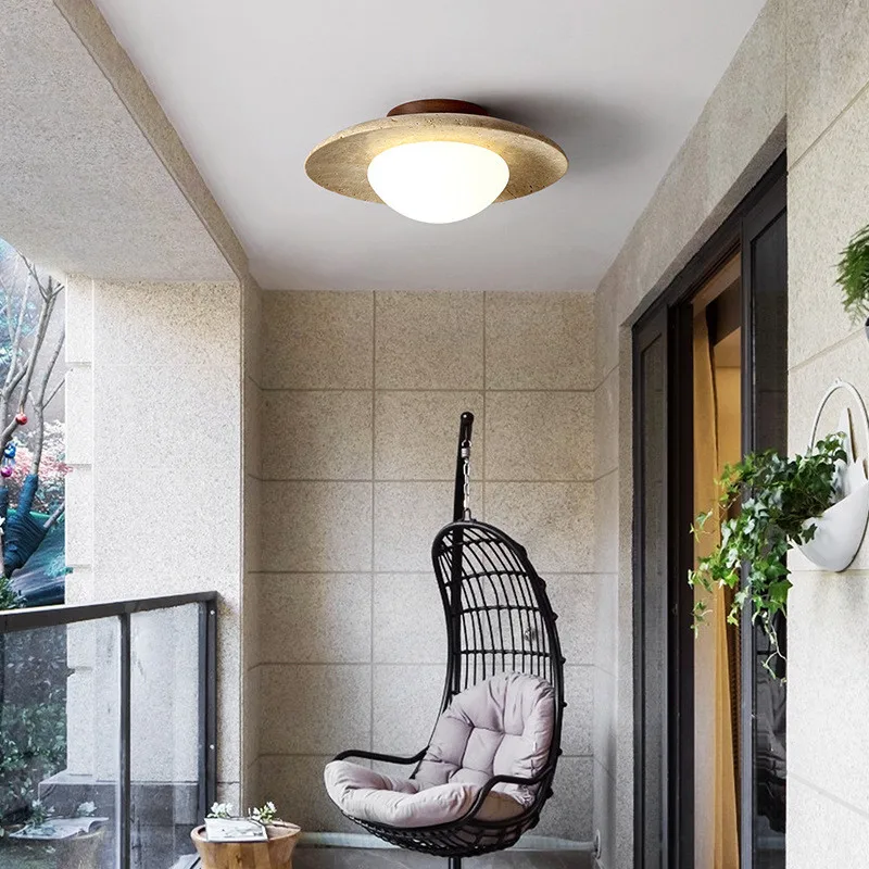 

Nordic popular style household porch balcony ceiling light modern simple yellow cave stone corridor full spectrum lamps