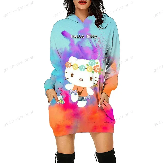 thumbnail image 1 of Sudadera con capucha de diseño original de HELLO KITTY con estampado de anime, sudadera ajustada con dibujos animados, sudadera versátil, sudadera con capucha de moda, vestido para mujer y2k, 1 of 5