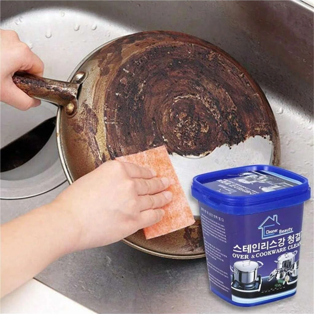 Kitchen Cleaner All Purpose Cleaner Stainless Steel Cleaning Paste Powerful Cookware Rust Removal Cleaning Paste