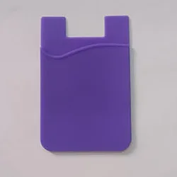 Silicone Adhesive Phone Card Holder - Portable & Creative Design (Purple)