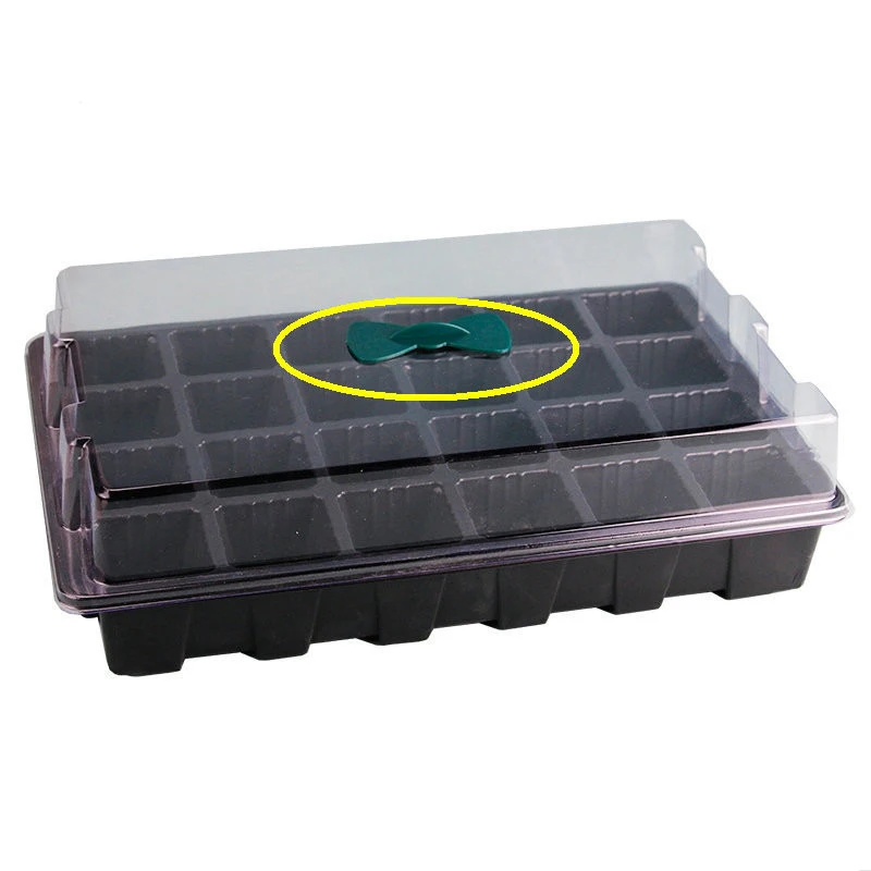 

24 Holes Plastic Seedling Tray With Clear Cover Grow Box Plant Nursery Pot Germination Box Gardening Supplies Flower & Plant Pot