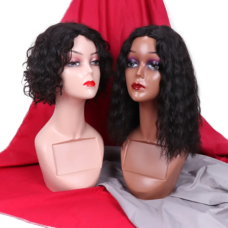 Half Shoulder Dummy Head 6Pcs/Box Fiber Glass Mannequin Head With Bottom Cover Wig Display Stand Female Mannequin Head For Wig