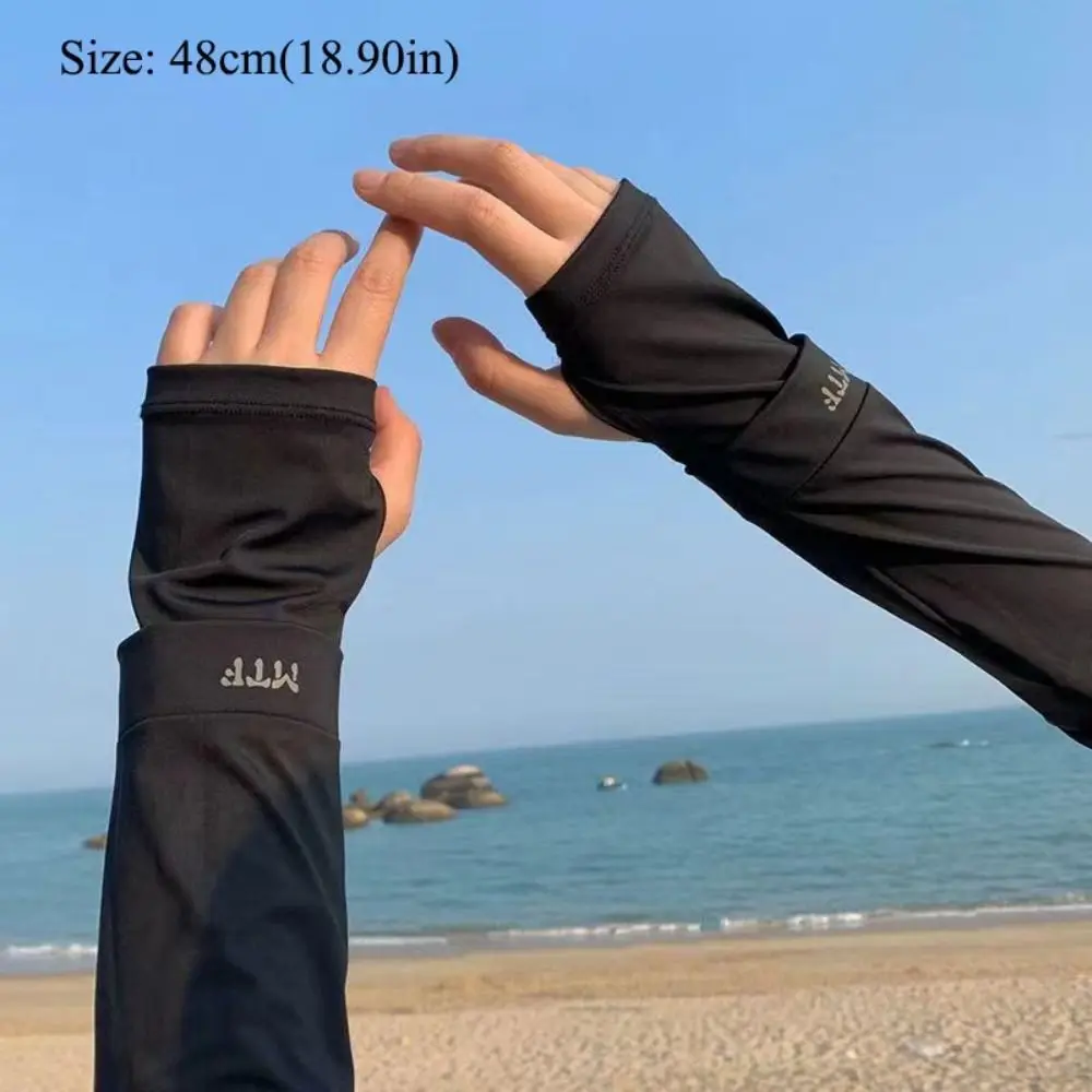 Large Size Ice Sleeves for Men's Sun Protection Japanese Summer Outdoor UV Protection Arm Sleeves Driving Outdoor Gloves