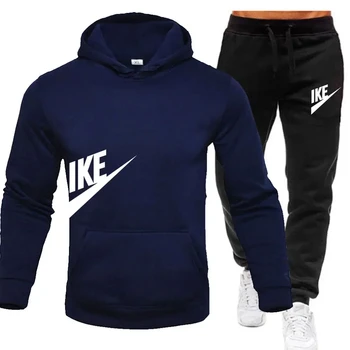 New hooded sports hoodie + 2 sets of sweatpants, fashion printed autumn and winter men's and women's casual suits, street wear