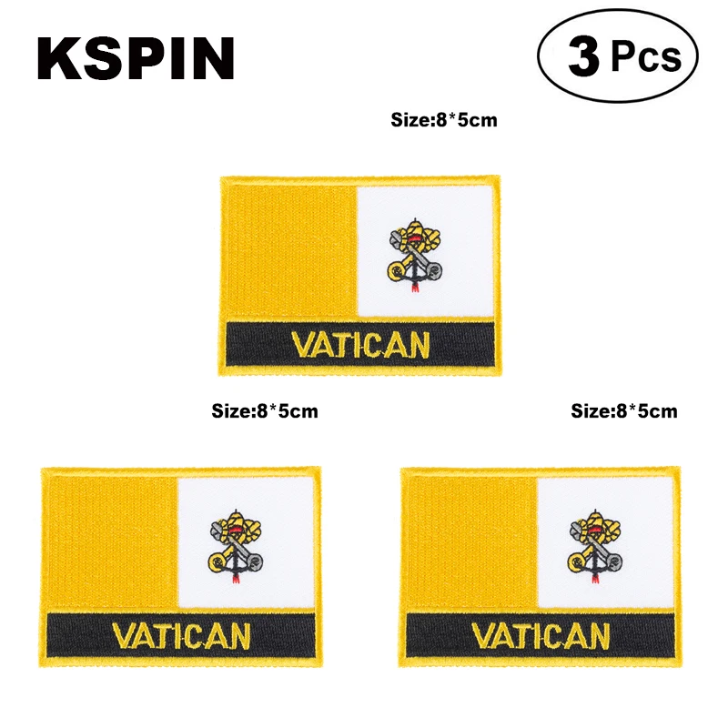 

Vatican Rectangular Shape Flag patches embroidered flag patches national flag patches for clothing DIY Decoration