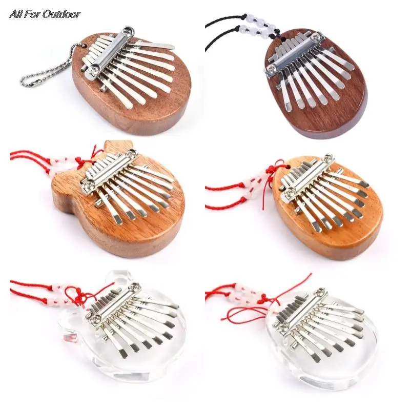 Mini Kalimba In Acrilico A Forma Di Orecchie Di Gatto – 8 Tasti Con Note Incise, Portachiavi Strumento Musicale, Regalo Per Compleanno E Natale