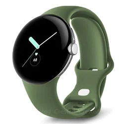 No Gap Silicone Strap for Smartwatch - Sporty and Active Wristband Bracelet Accessory (Deep Green)