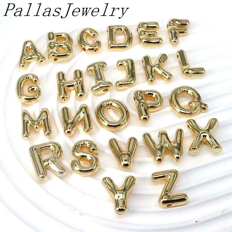 

10Pcs 2023 New Gold Plated Fat 26 Balloon Letter Pendant For Women Handmade DIY Necklace Jewelry Fashion Accessories