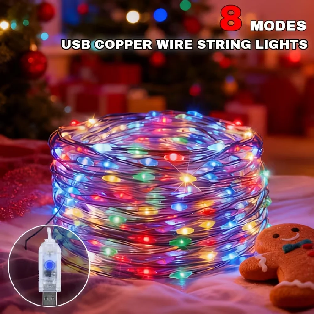 USB-Powered LED Copper Fairy Lights for Holiday and Event Decoration