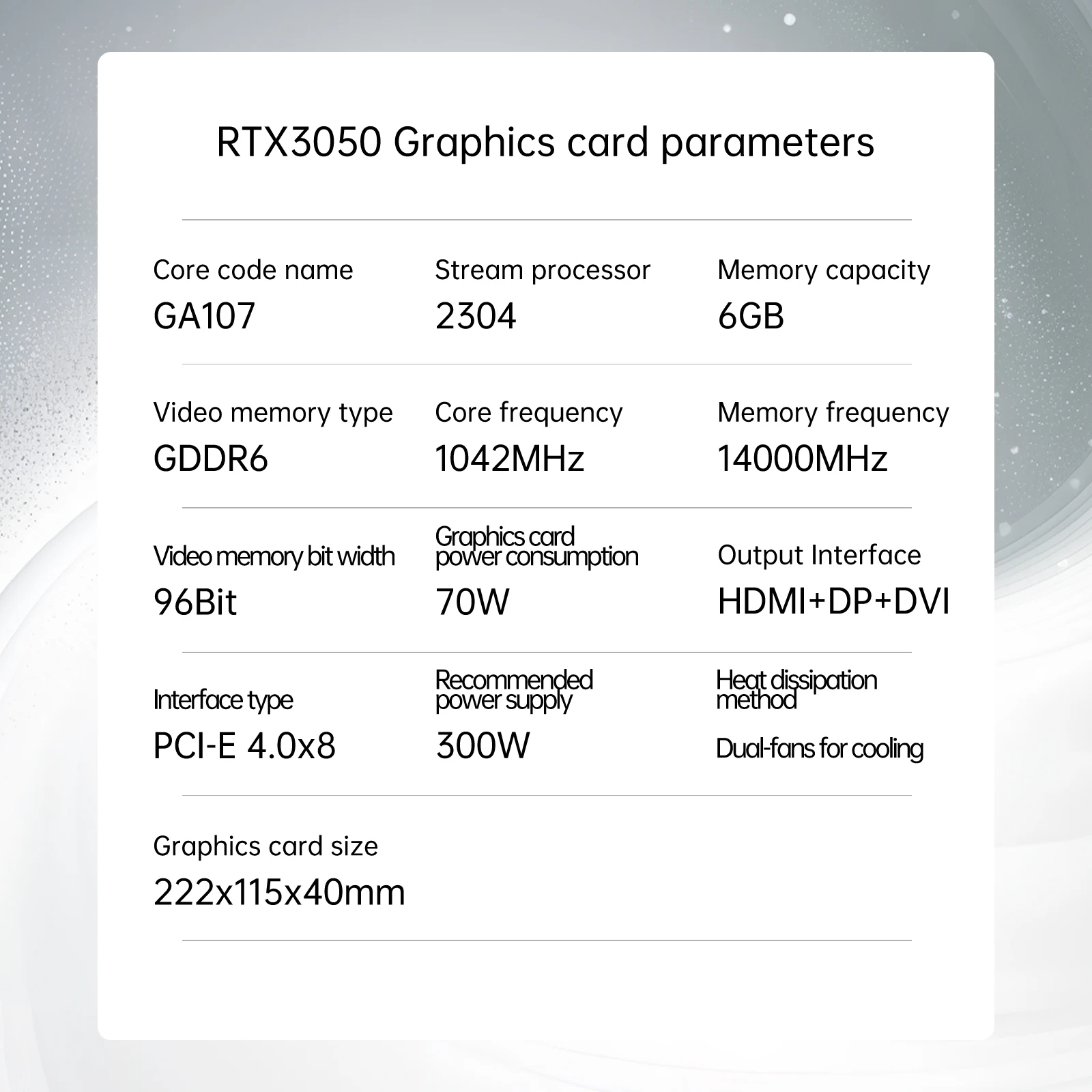 MAXSUN Graphics Cards RTX 3050 6G GDDR6 GPU NVIDIA PC Computer