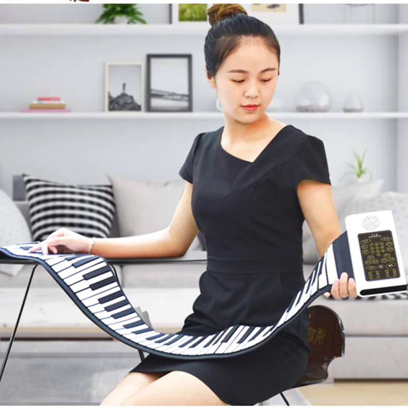 

Portable 61 Keys 88 Electronic Organ Device Kids Foldable Musical Keyboard Synthesizer Flexible Synthesizer Instrument OA50EP