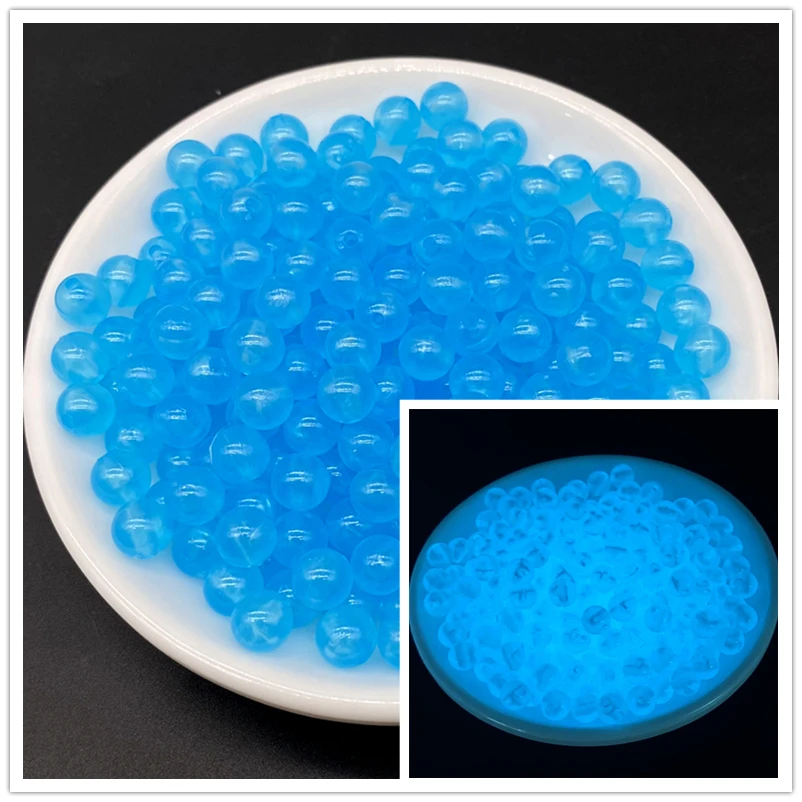 thumbnail image 1 of Cuentas redondas de acrílico luminosas de 6/8/10 mm que brillan en la oscuridad, espaciador suelto para pesca, para marcar joyas, hacer collares y pulseras, 1 of 5