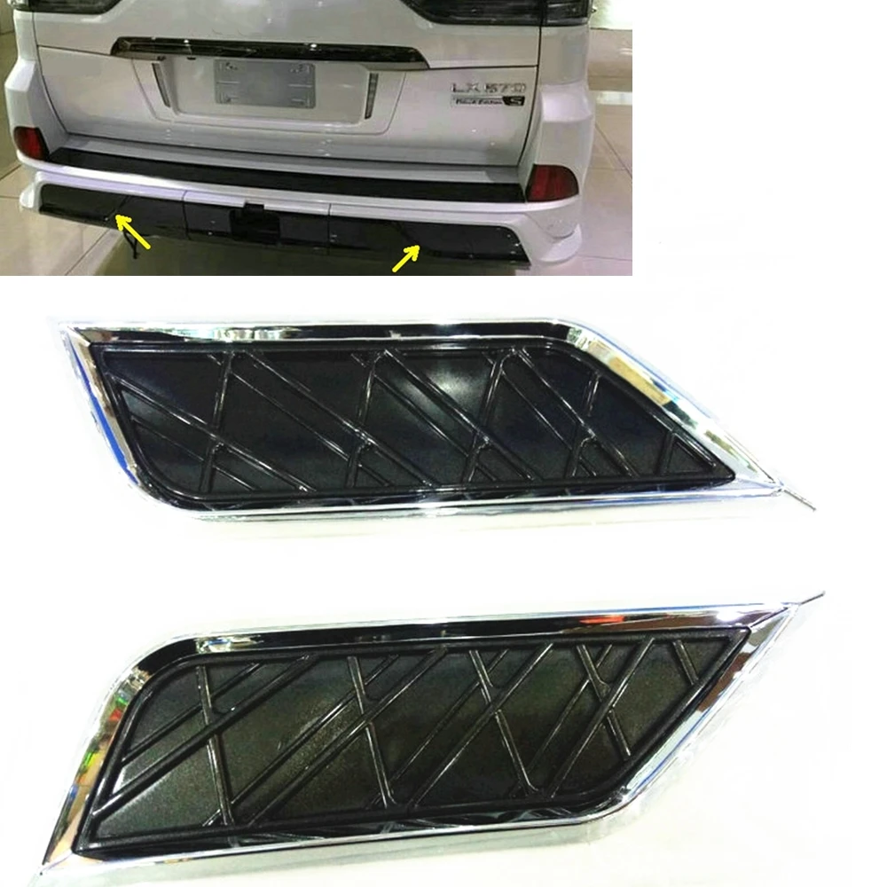 

Black Rear Bumper Exhaust Trim Cover For LEXUS LX570 Super Sport Style 2016-2020