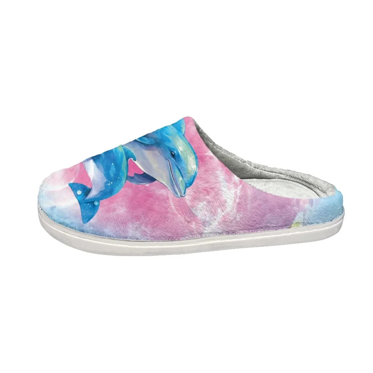 Fashion Dolphin Design Simple Home Cotton Slipper Women Travel Comfort Slipper Winter Indoor Non-slip Slippers Print On Demand