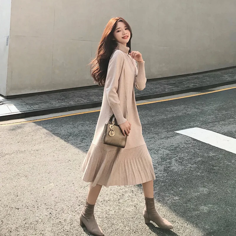 

Slim Casual Party Fashion Sweater Long Dress Women Winter Autumn Pink Office Ladies Midi Knitted Vestido Sexy Dresses