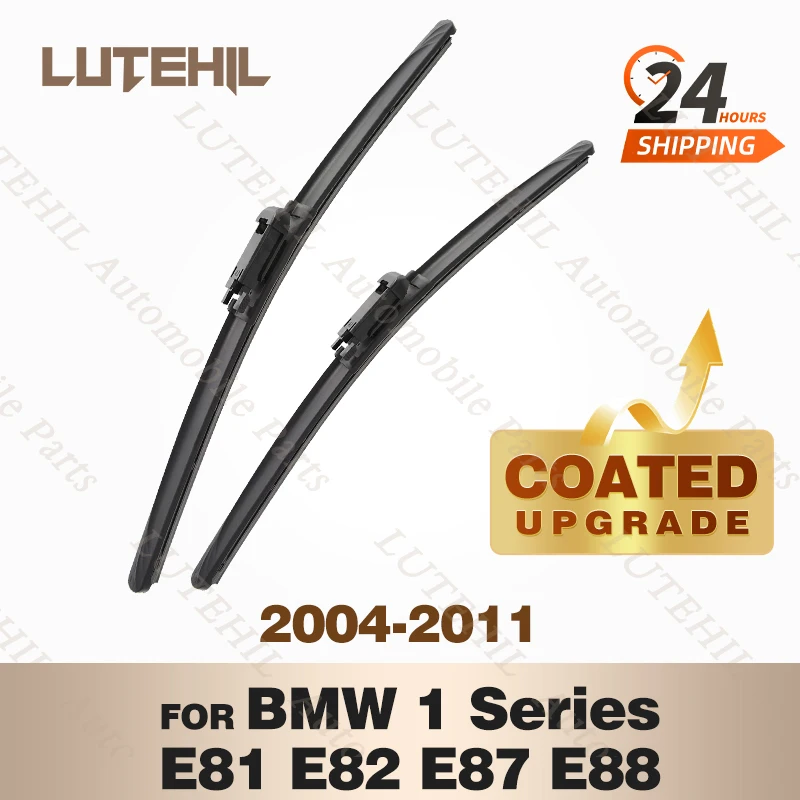 LUTEHIL's Silicone Front Wiper Set For BMW 1 Series E81 E82 E87 E88 2004 - 2011 2005 2006 coated windshield wiper blade 20+20