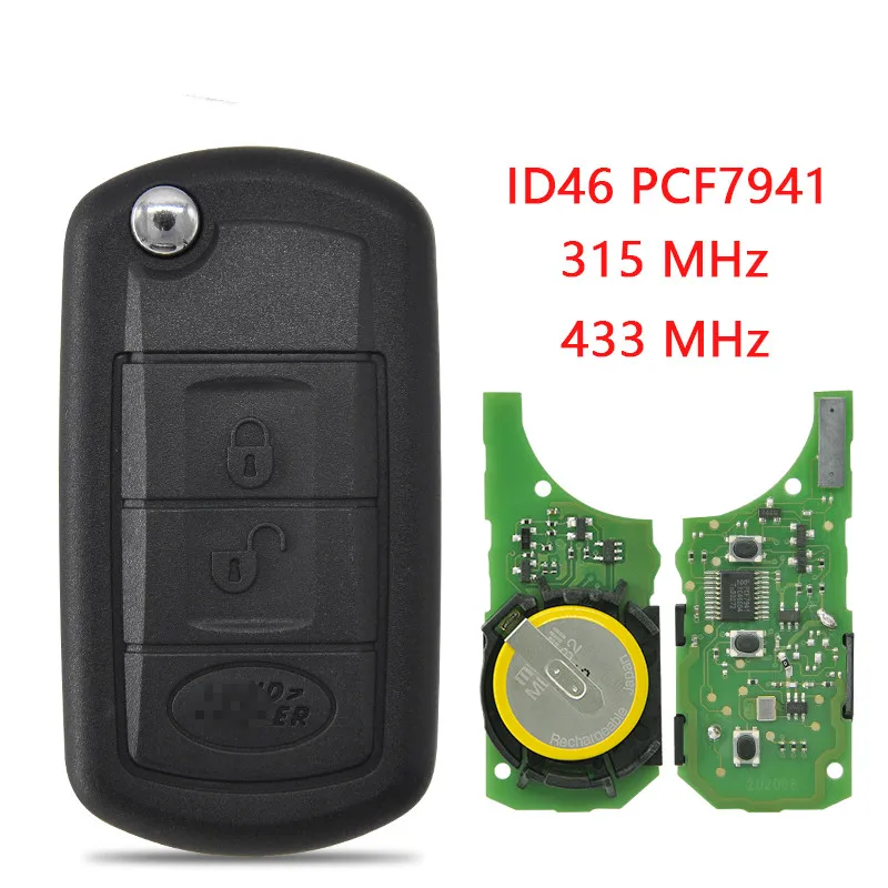 

2pcs Car Remote Key For Land Rover Range Rover LR3 Discovery HU101 Blade 315/434 Mhz ID46 PCF7941 Chip Replace Blank Key