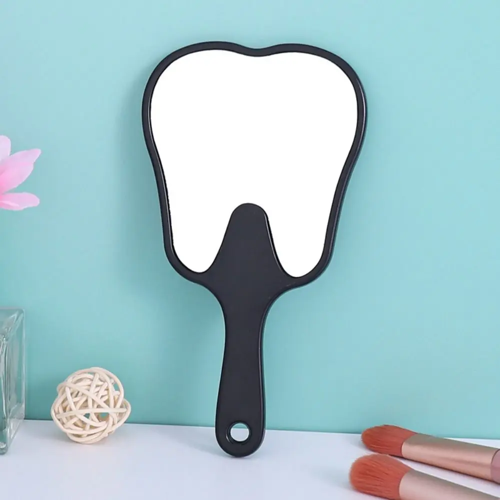 Plastic Tooth-shaped Mirror Durable Lightweight High-definition Portable Makeup Mirror Mini Handheld Sector Women makeup mirror