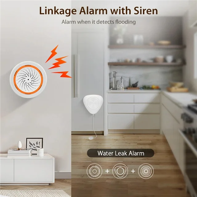 2X Tuya Zigbee Water Level Sensor Smart Water Leakage Alarm Detector Flood Alert Overflow Security Protection-Y47A 5