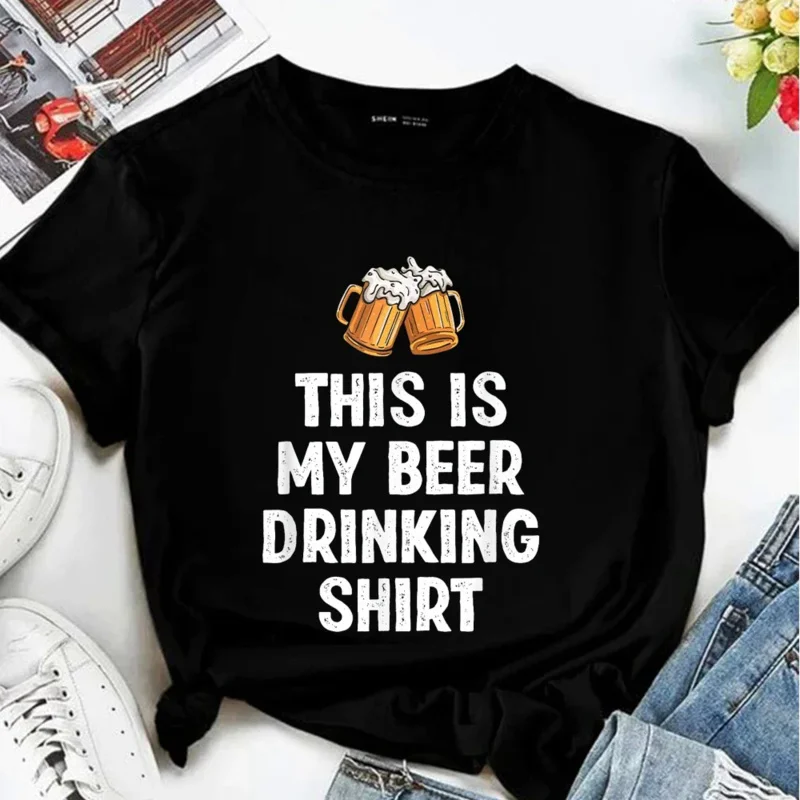 

Summer Harajuku Craft Beer Brewing Lover Women T-Shirt Beer Funny Fashion Short Sleeved Round Neck Oktoberfest T-Shirt