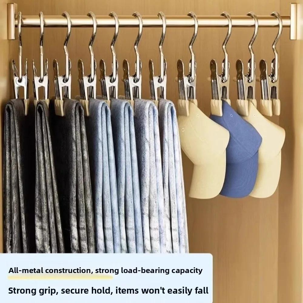 Description Picture 4 of item30Pcs Stainless Steel Closet Clothespins Portable Hanging Wardrobe Clothes Clip Hangers Space Saving with Hook