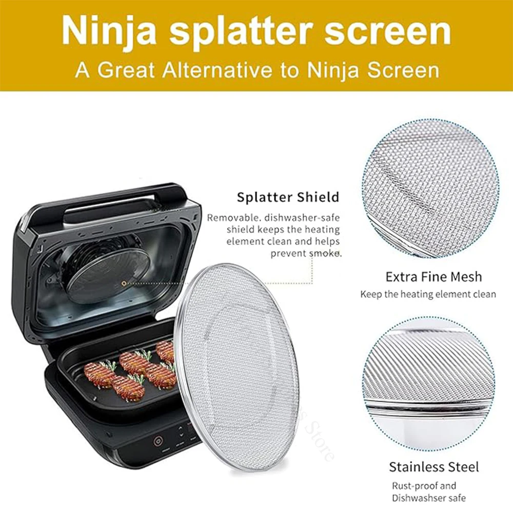 Splatter shield Stainless Steel Splash Guard For Ninja Foodi FG551 Reusable Replacement For Ninja Smart XL 6-In-1 Indoor Grill Accessories