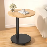 Table à manger ronde moderne, table d'appoint portable à roulettes, table basse, table de chevet, table d'appoint pour salon, balcon, canapé 2