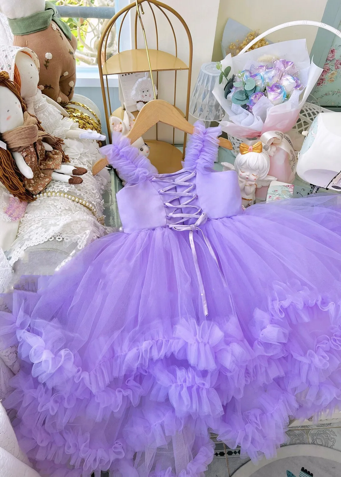 tulle-viola-flower-girl-abiti-gonfi-con-perle-volant-lunghezza-caviglia-bambini-festa-di-compleanno-bretelle-abito-prima-comunione-wear